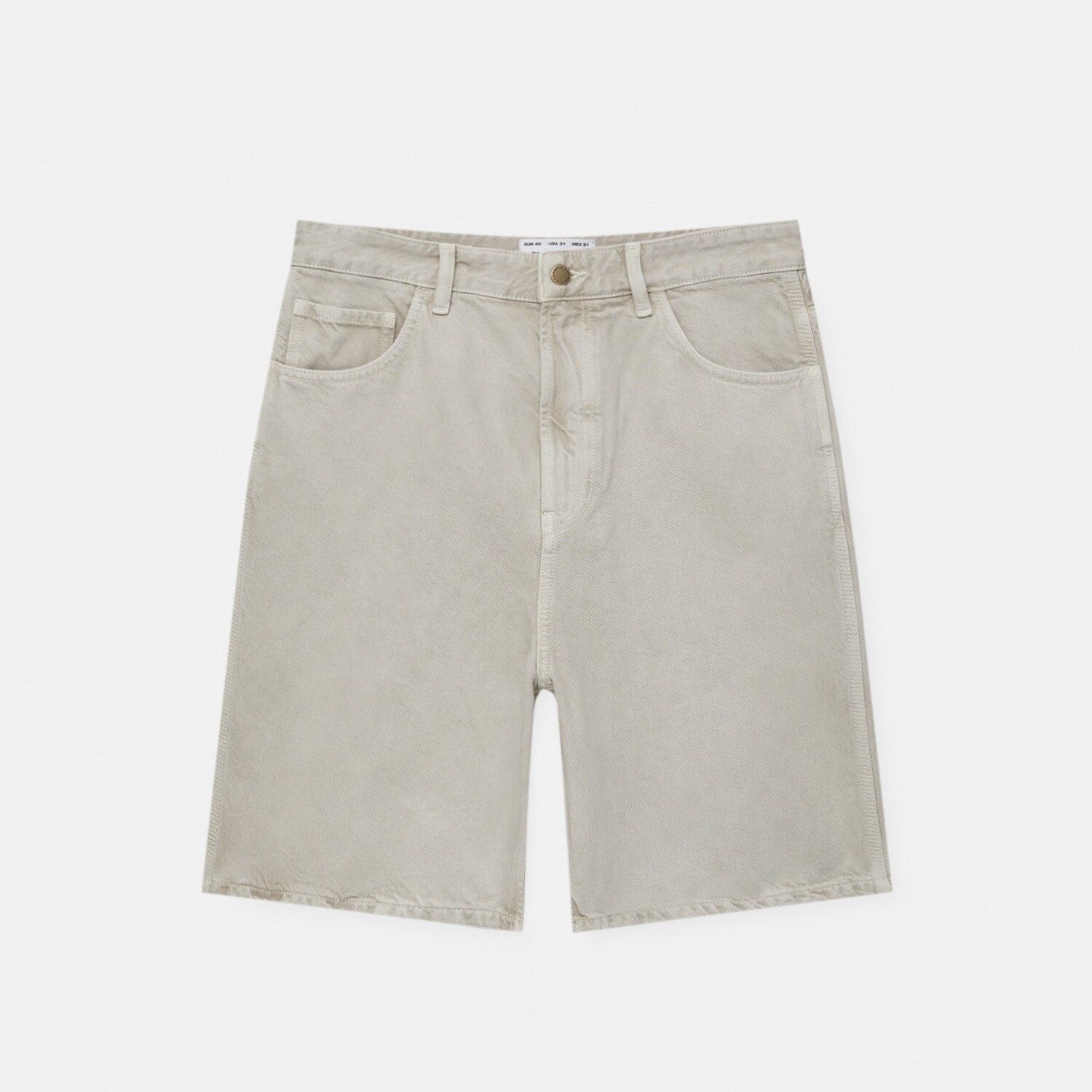 

Шорты Pull&Bear Bermuda With Wide Legs, бежевый