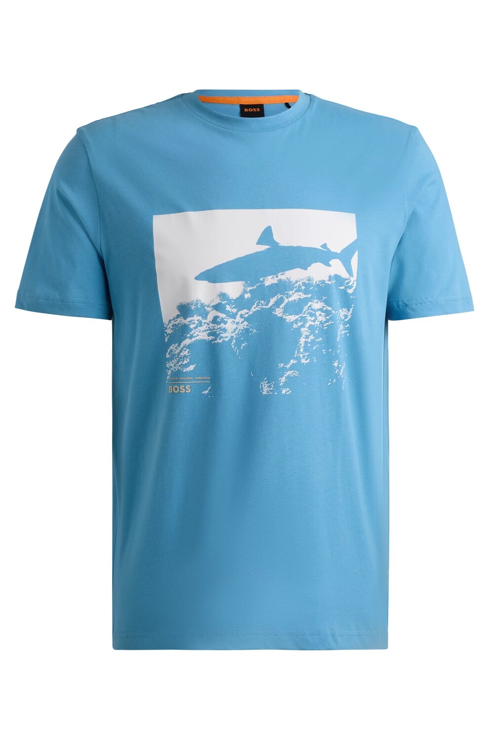 

Футболка Boss Cotton-jersey Regular-fit With Seasonal Print, голубой, Синий