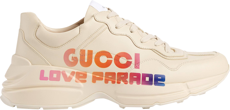 Кроссовки Pablo Delcielo x Gucci Rhyton Love Parade, кремовый - фото