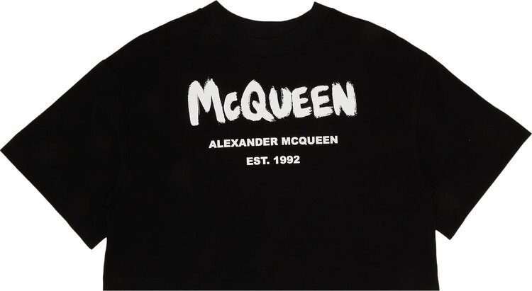 

Футболка Alexander McQueen Graffiti T-Shirt 'Black/White', черный