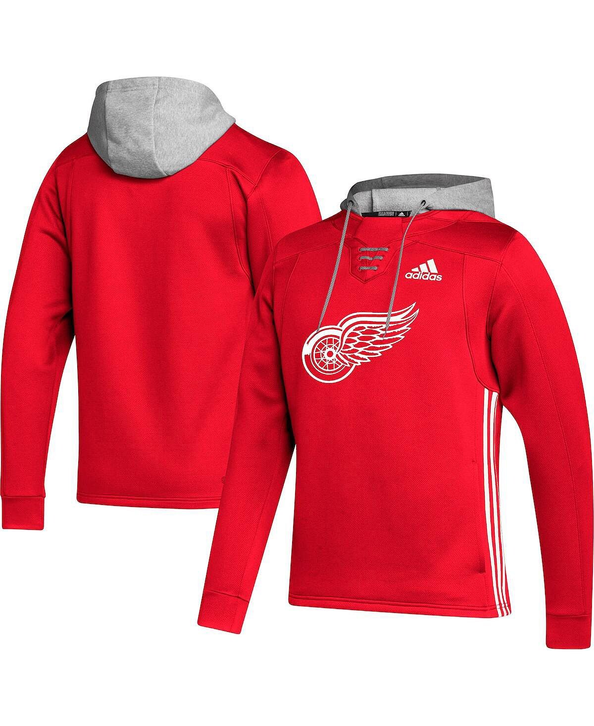 

Мужская красная толстовка с капюшоном detroit red wings skate lace primeblue team adidas, красный