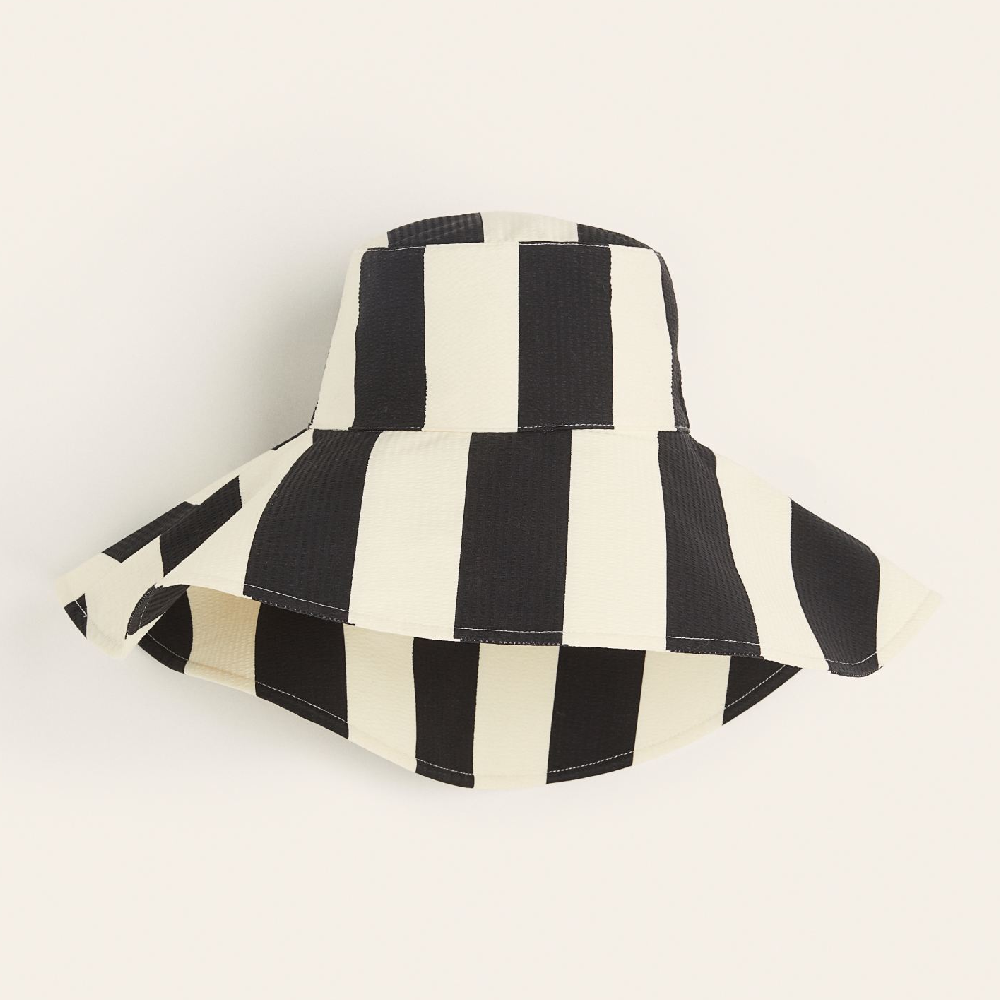 цена Шляпа H&M Seersucker Bucket, черный/белый