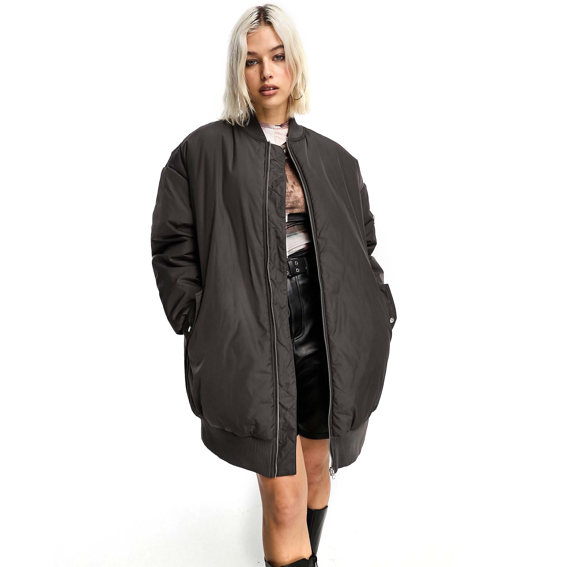 Бомбер Collusion Longline, коричневый куртка бомбер mtforce женская 3609b