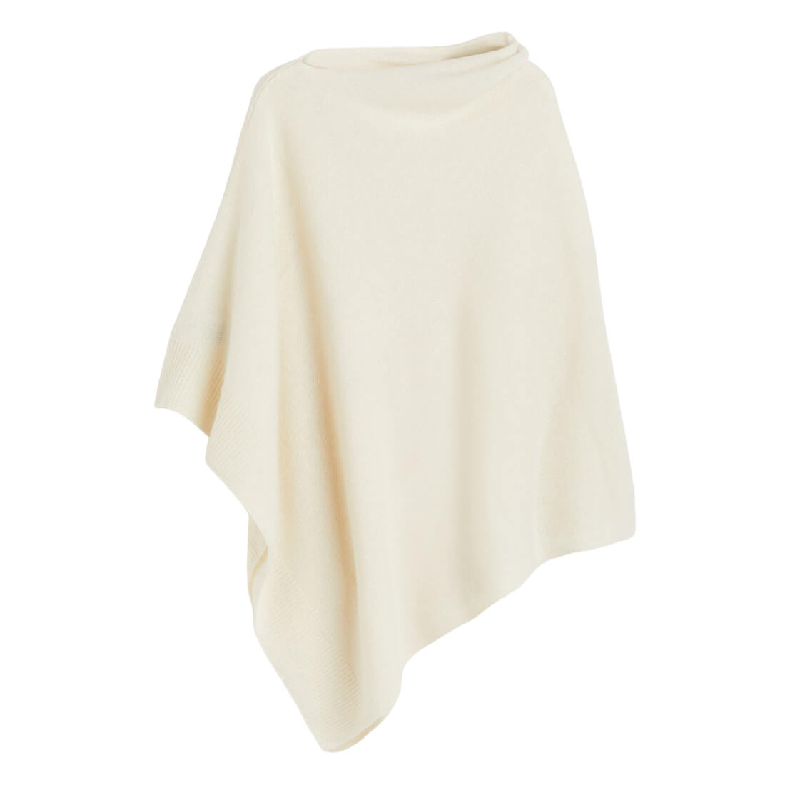 Пончо H&M Premium Selection Fine-knit Cashmere-blend, кремовый