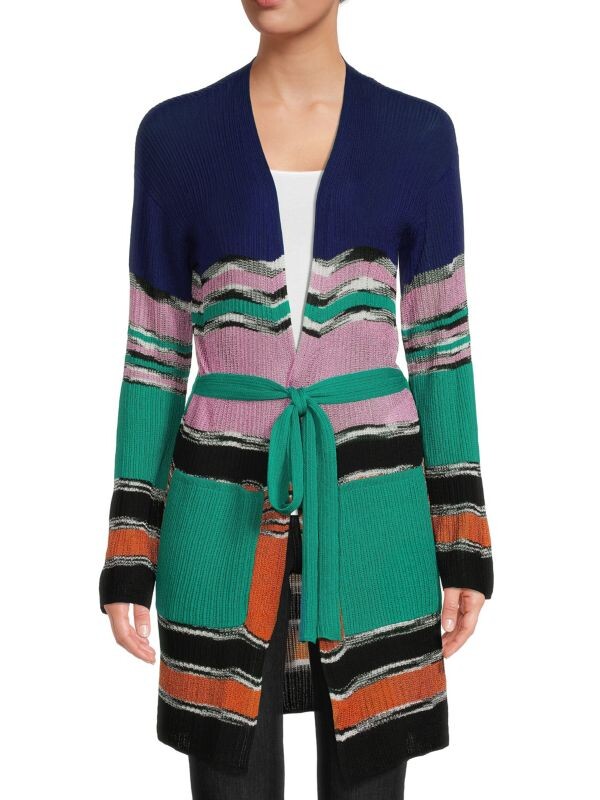 

Удлиненный кардиган Missoni в полоску с завязками спереди, мультиколор