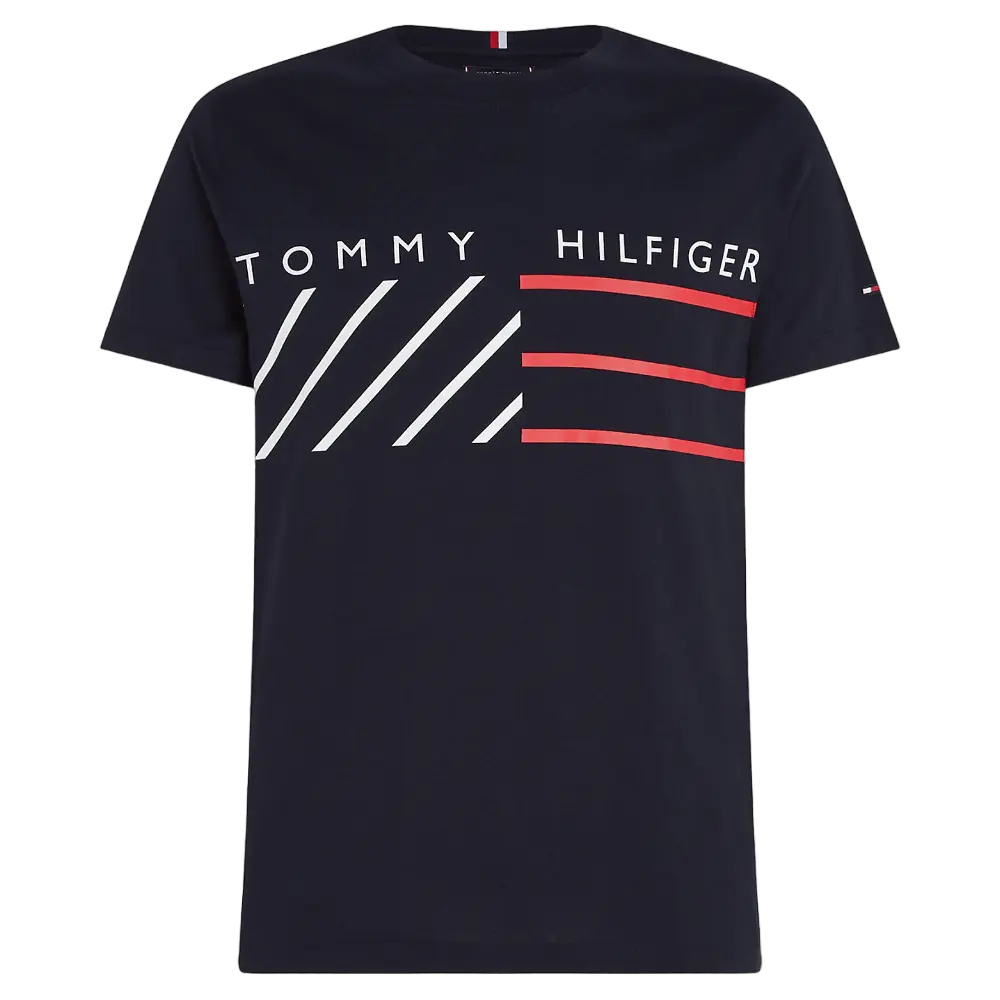

Футболка Tommy Hilfiger Slim Fit Stripe Flag, темно-синий