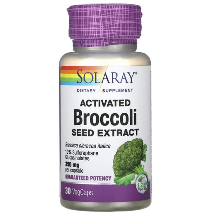 Активированный экстракт семян брокколи, 350 мг, 30 растительных капсул, Solaray solaray активированный экстракт семян брокколи 350 мг 30 вегетарианских капсул