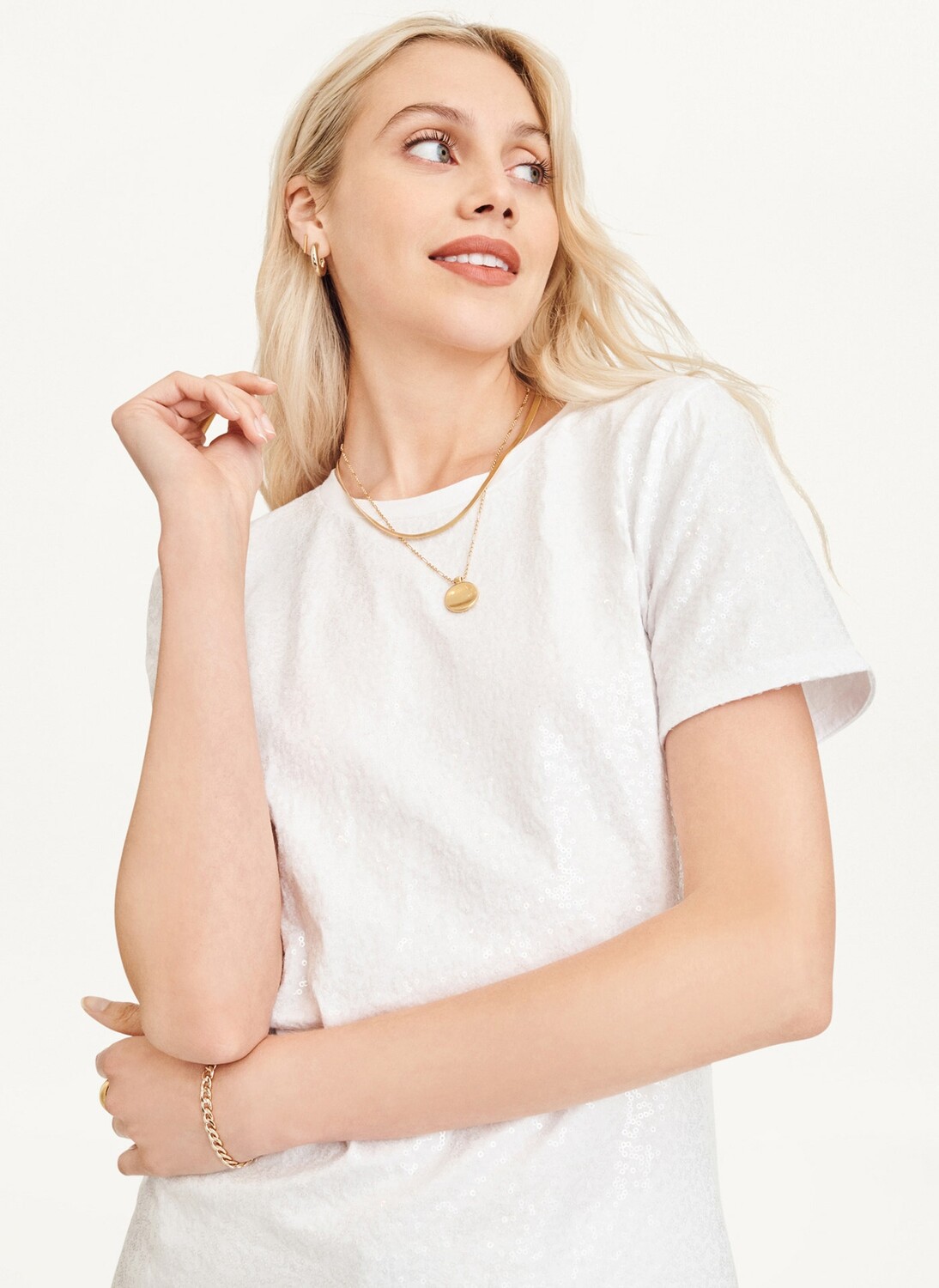 

Футболка с блестками DKNY, Оранжевый