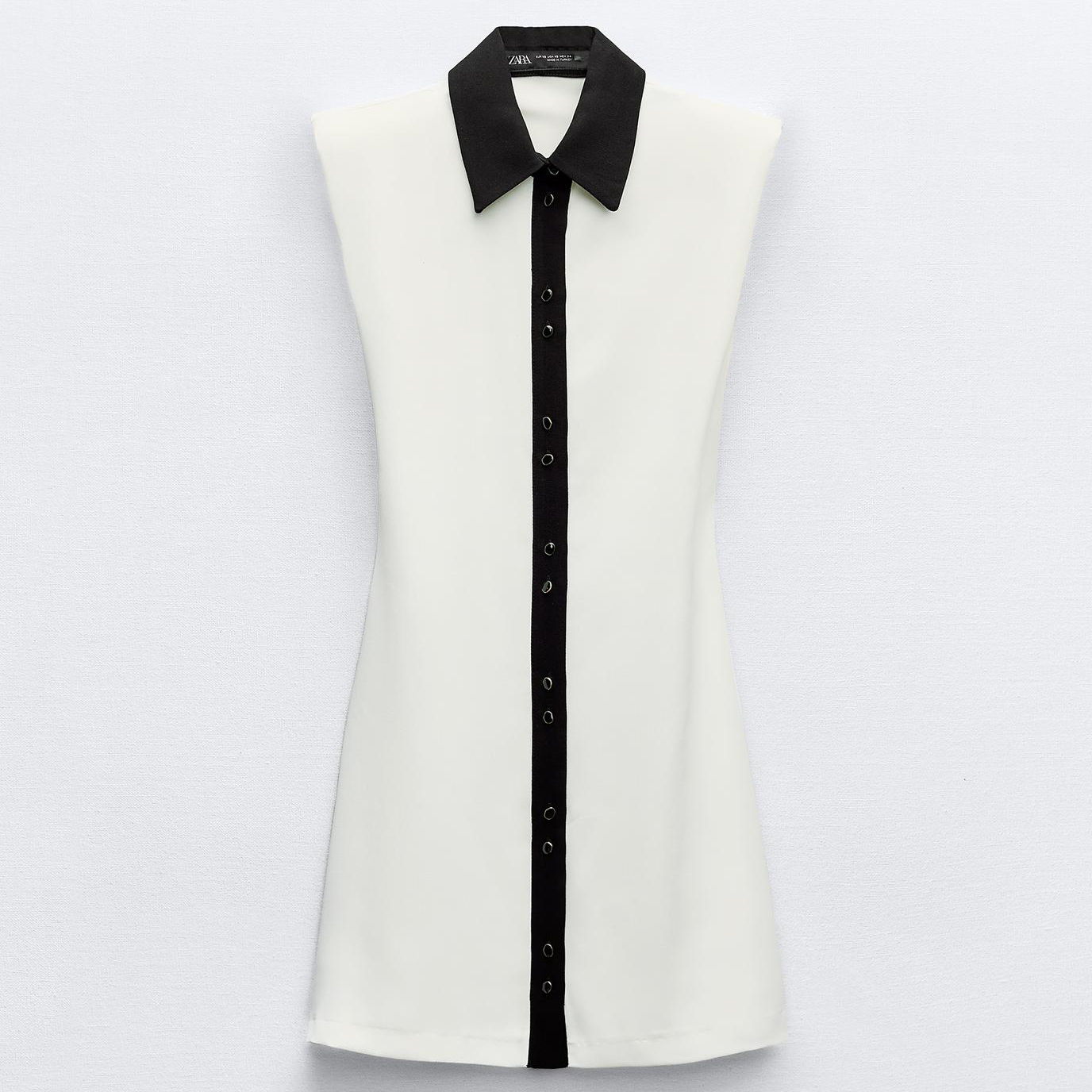 Платье Zara Sleeveless Mini With Padded Shoulders, белый