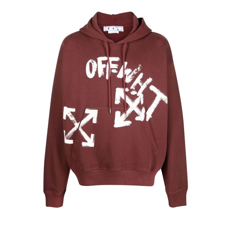 

Худи Off-White Paint Script Skate Hoodie 'Barolo/White', белый