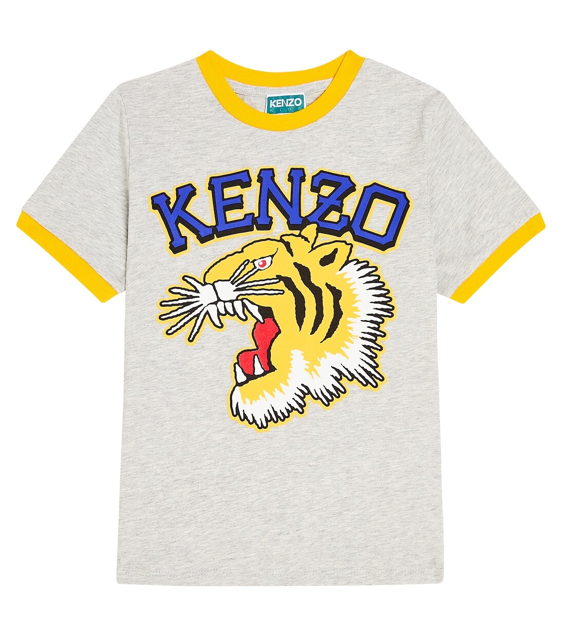 

Футболка из хлопкового джерси с принтом Kenzo Kids, серый