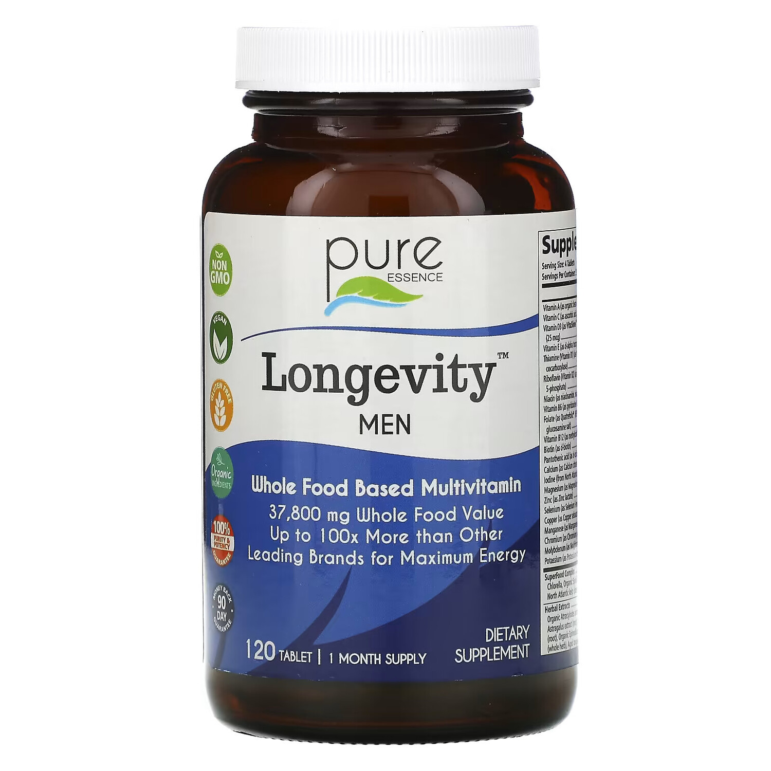 

Pure Essence, Longevity Men, 120 таблеток