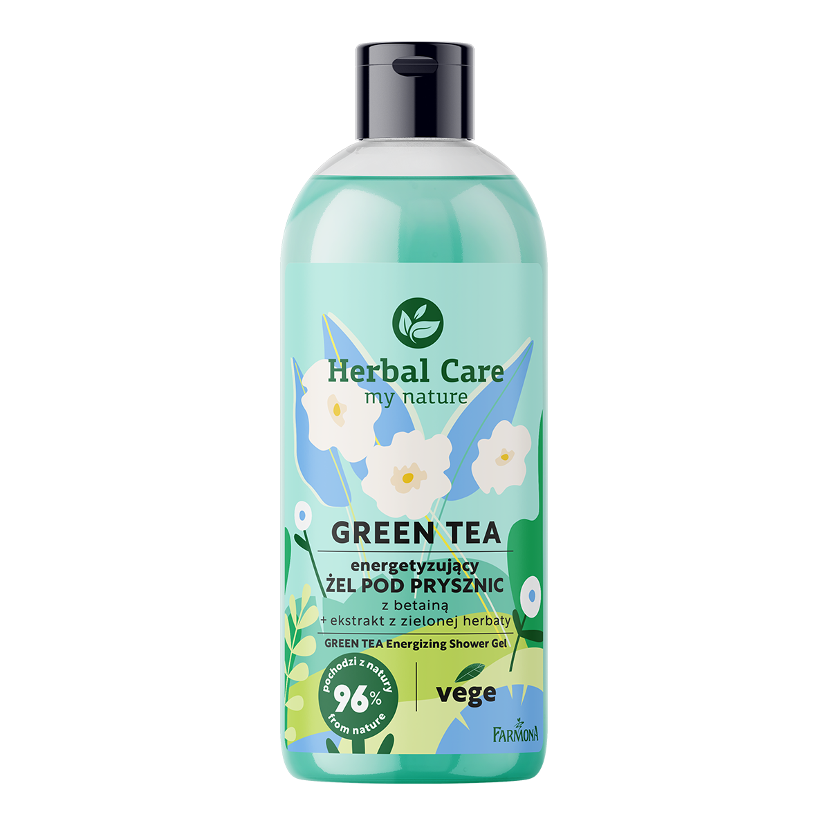 Бодрящий гель для душа с бетаином Herbal Care Green Tea, 500 мл цена и фото