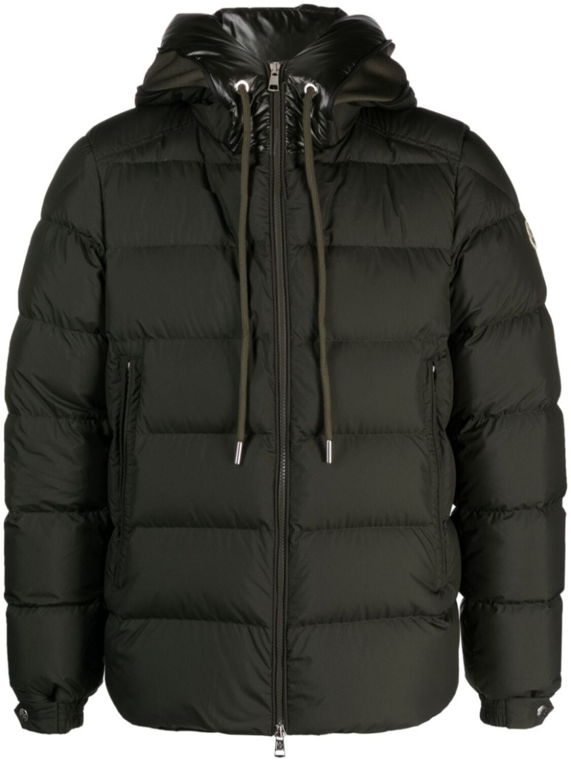 

Moncler пуховик с капюшоном, зеленый