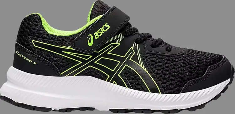 

Кроссовки contend 7 ps 'black hazard green' Asics, черный