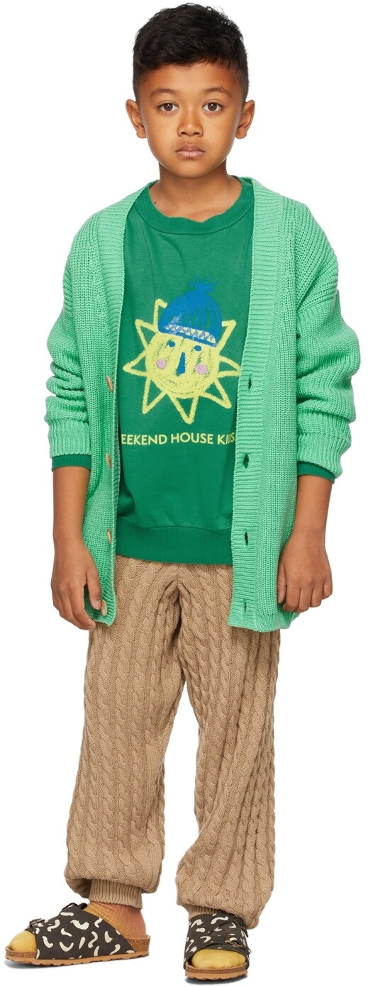 

Детская зеленая толстовка с изображением солнца Weekend House Kids