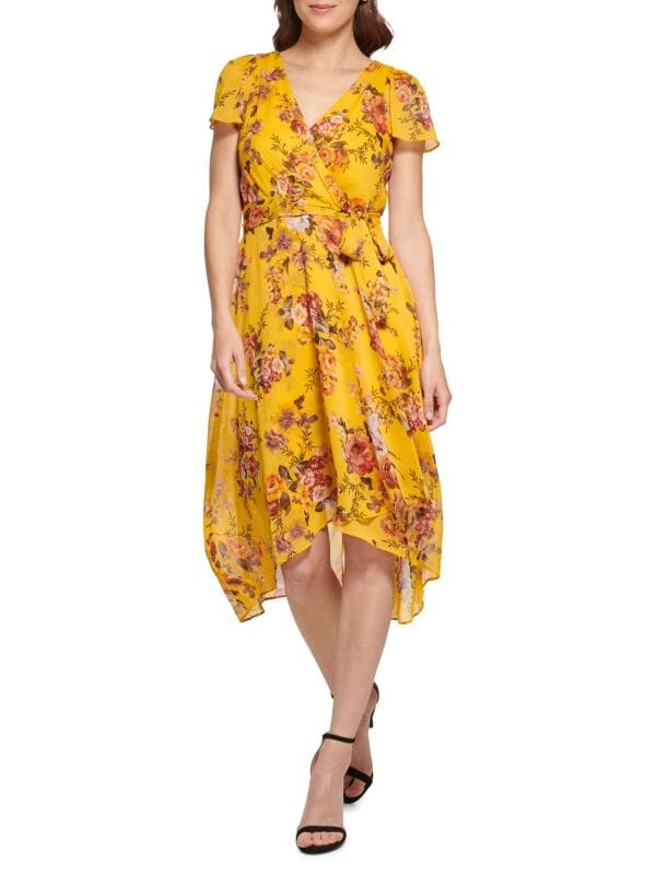 

Платье Шифоновое DKNY с запахом, желтый