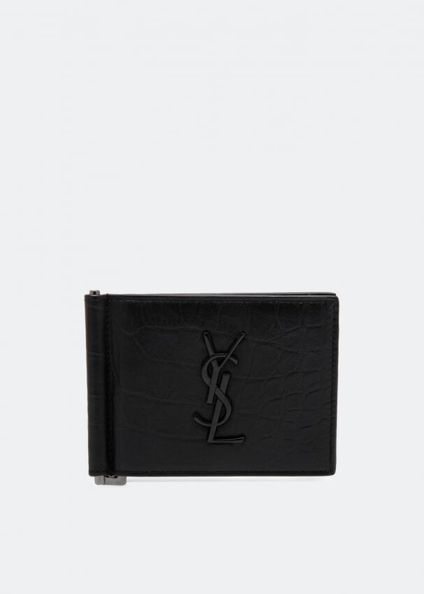 

Кошелек SAINT LAURENT Monogramme money clip wallet, черный