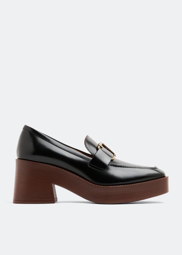 

Лоферы TOD'S Platform leather loafers, черный