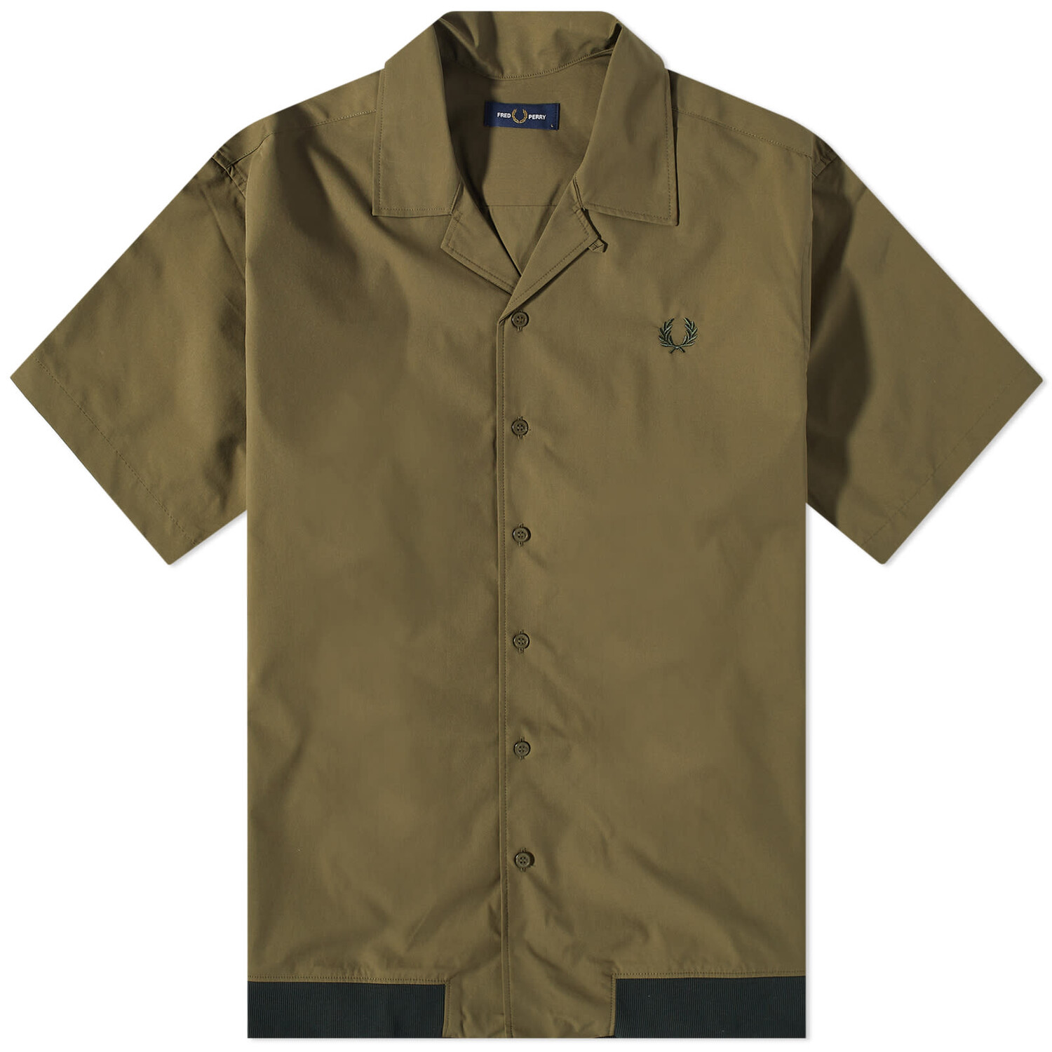 

Рубашка Fred Perry Ribbed Hem Vacation, хаки