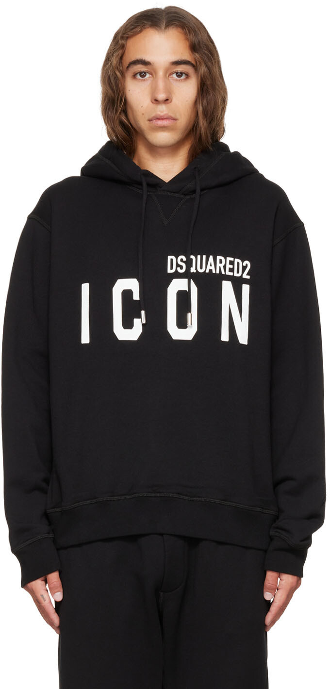

Черная толстовка с капюшоном Icon Dsquared2
