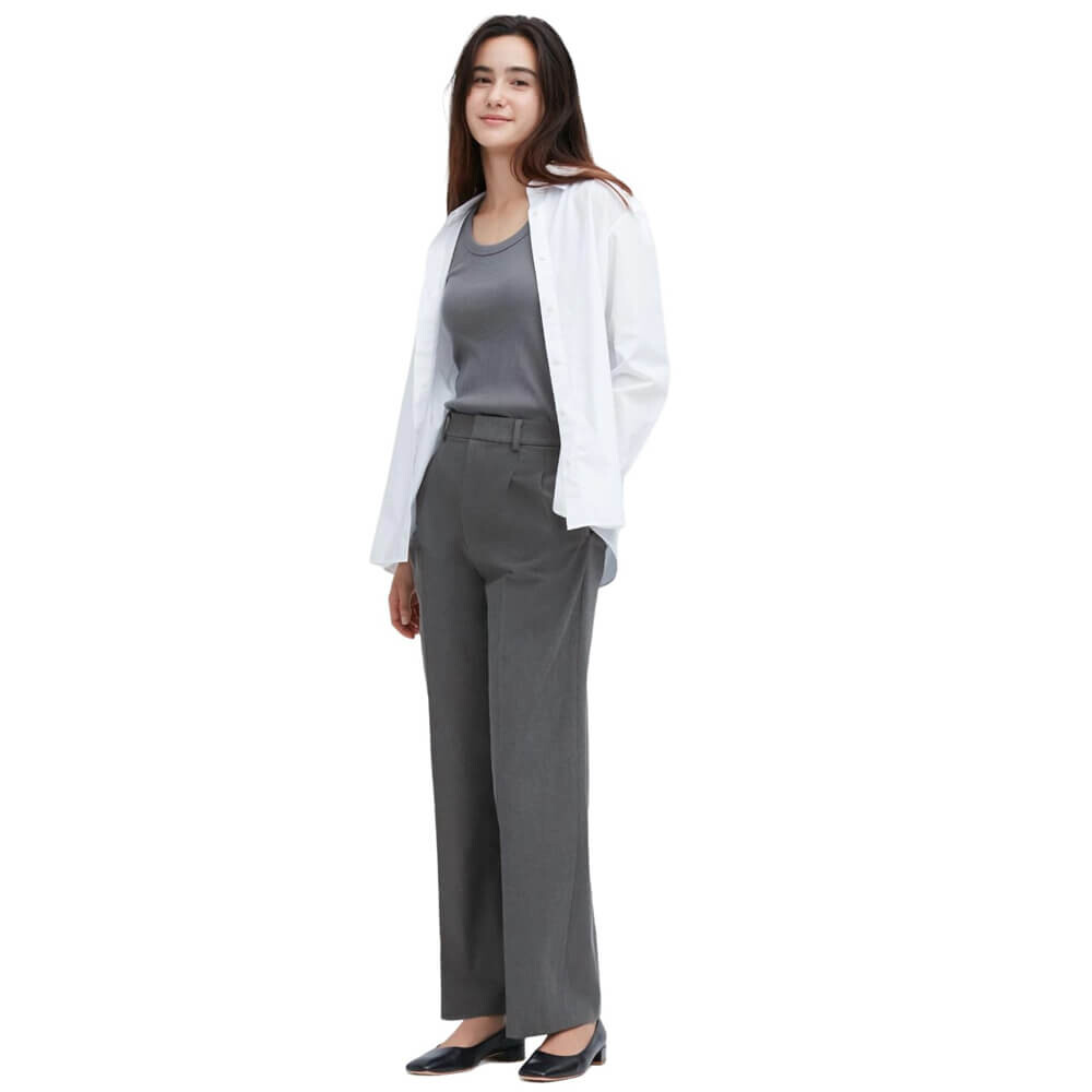 

Брюки Uniqlo Pleated Loose Trousers (Spring New Arrival), серый