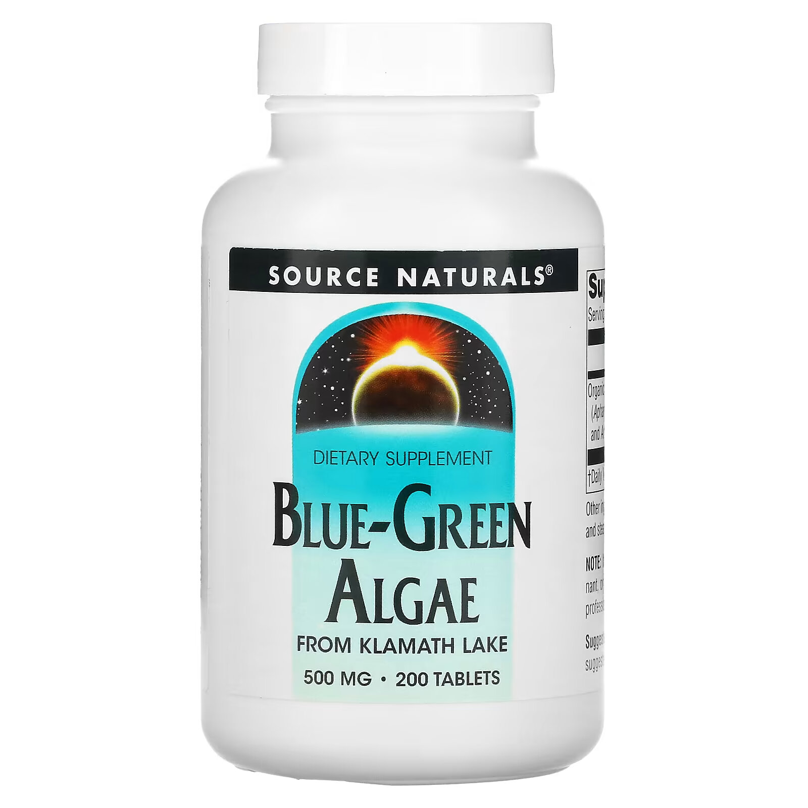цена Source Naturals, Сине-зеленые водоросли, 200 таблеток