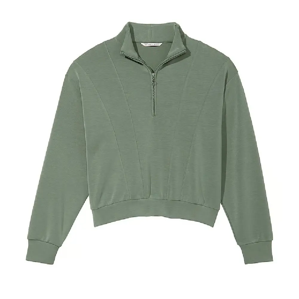 Свитшот Victoria's Secret Sandwash Half-Zip, зеленый