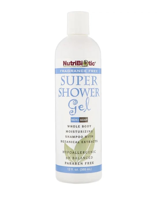 Супергель для душа, без мыла, без запаха, 355 мл, NutriBiotic шампунь на каждый день без запаха 296 мл nutribiotic