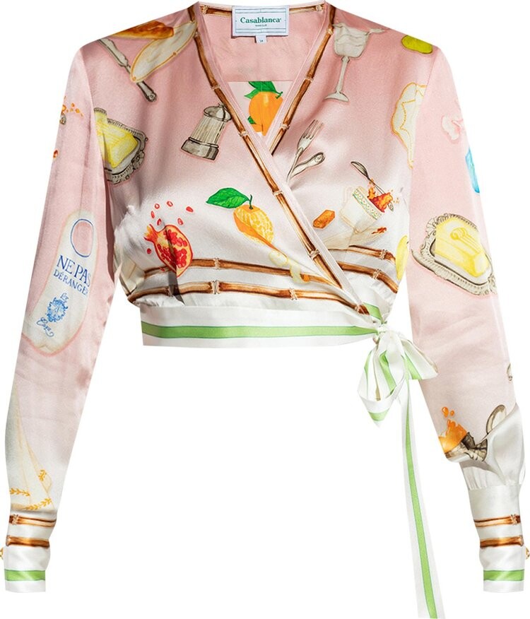 

Блуза Casablanca Wrap Blouse 'Ne Pas Deranger', разноцветный