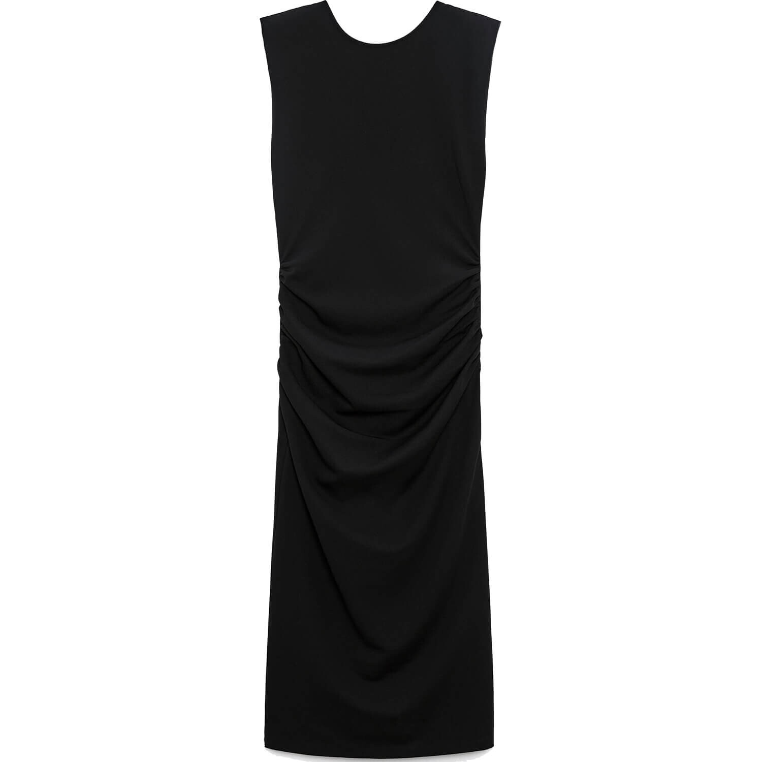 

Платье Zara Midi With Shoulder Pads, черный
