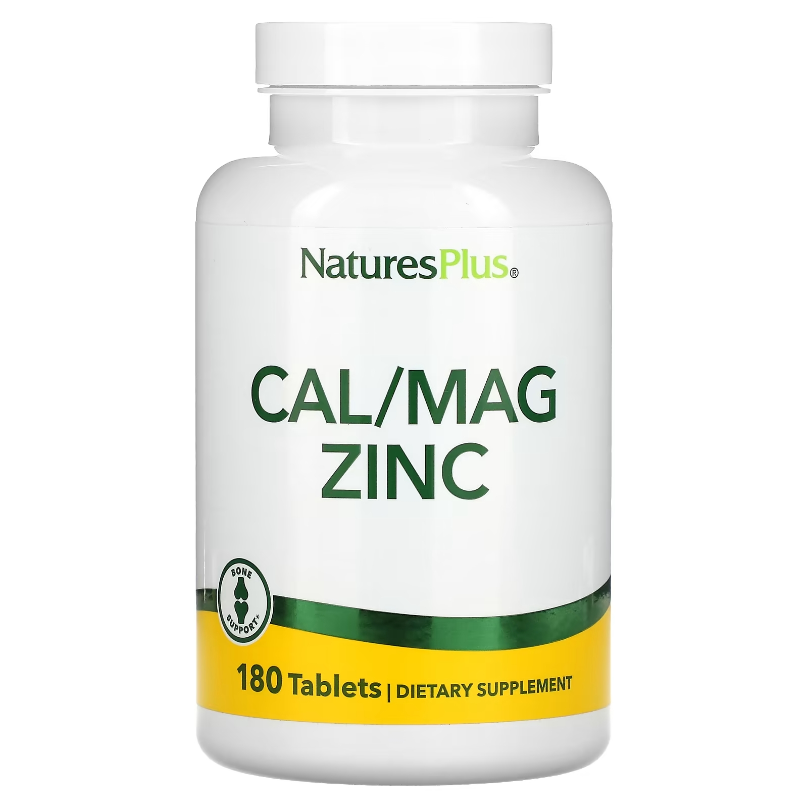 NaturesPlus Кальций магний цинк, 180 таблеток sundown naturals кальций магний и цинк 100 капсуловидных таблеток
