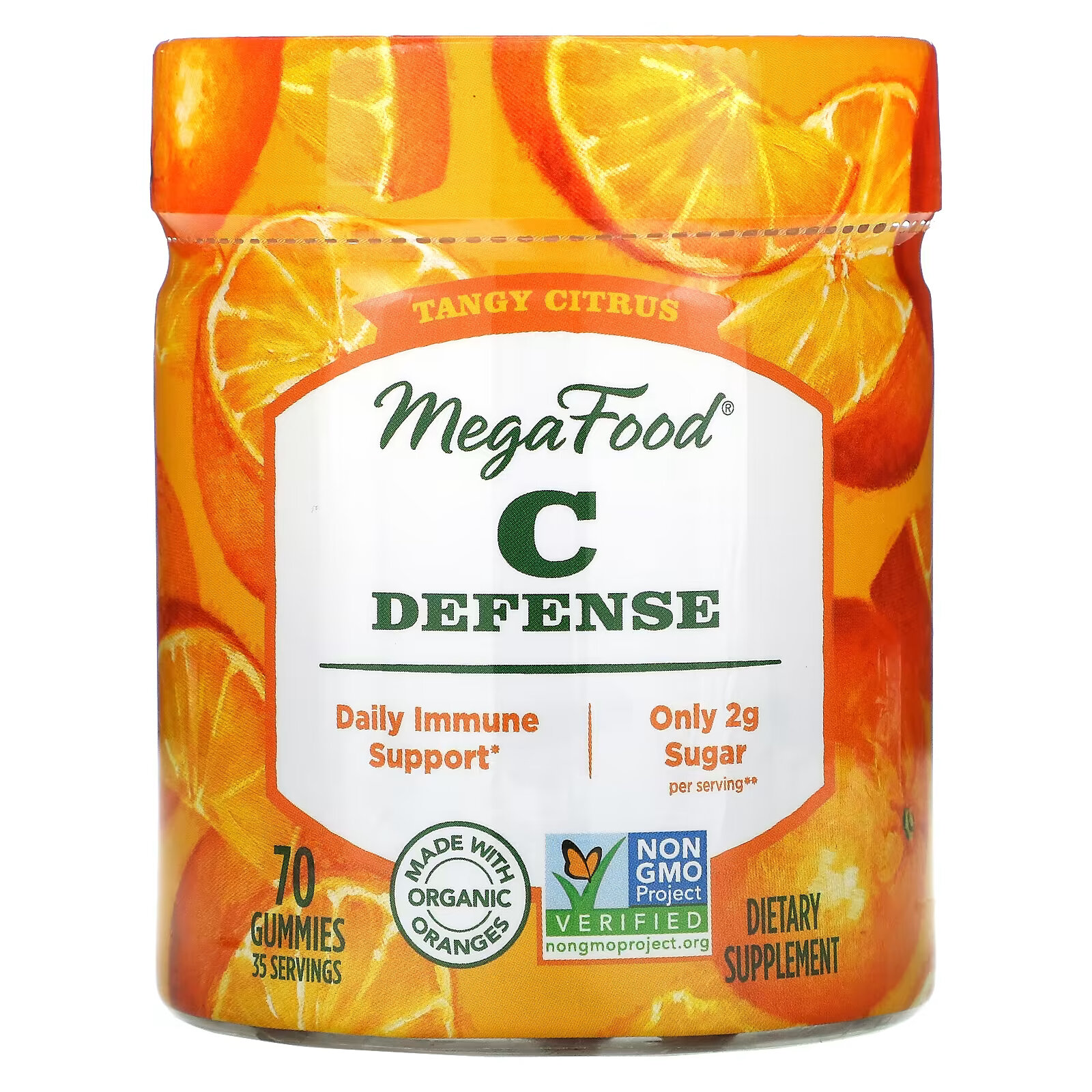Пищевая добавка MegaFood C Defense, насыщенный цитрус, 70 жевательных таблеток
