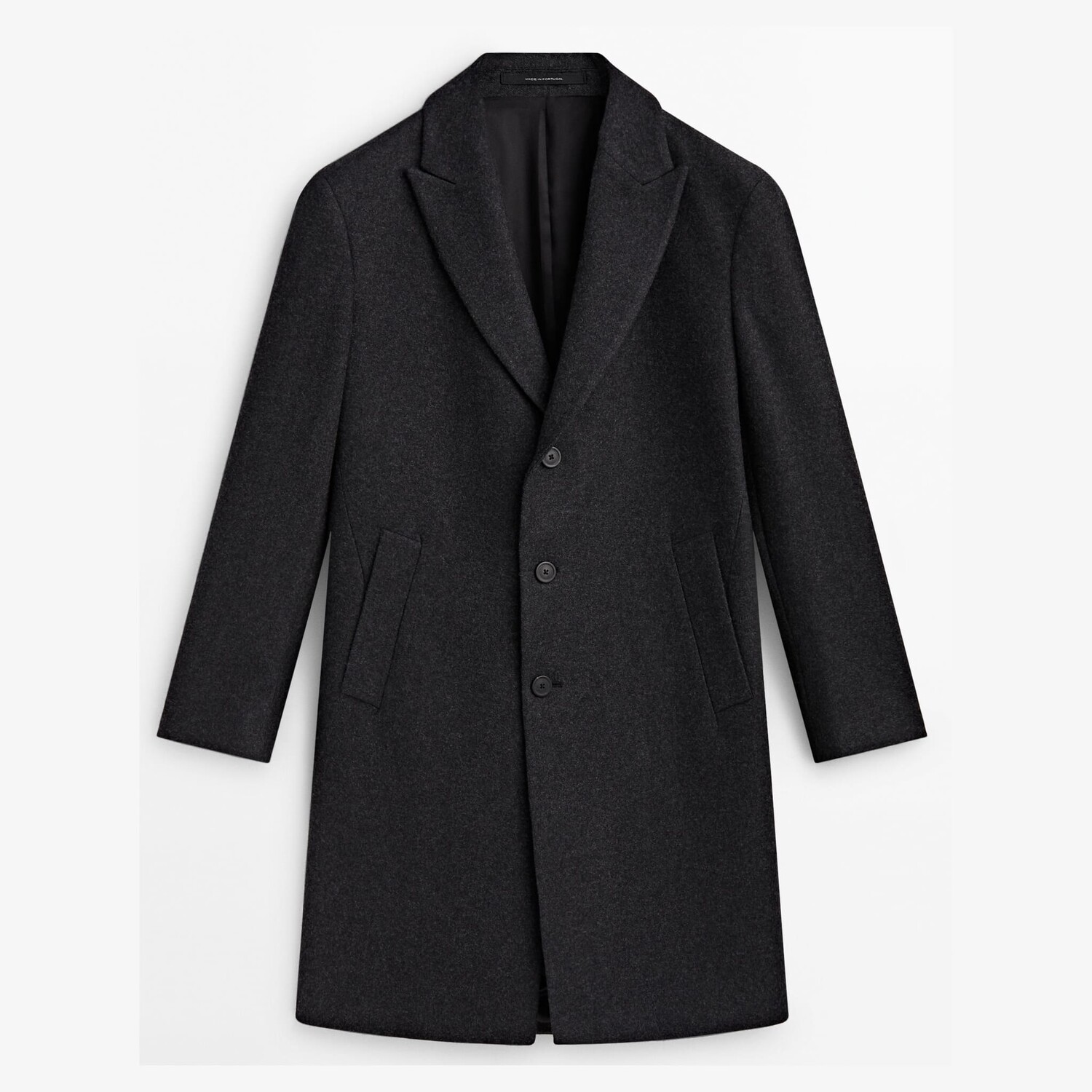 

Пальто Massimo Dutti 100% Wool, серый меланж