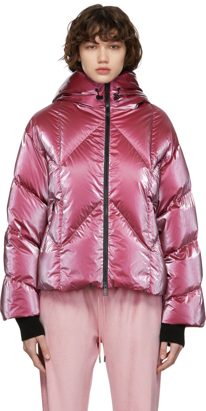 

Розовая пуховая куртка Frele с узором Chevron Moncler, Розовый