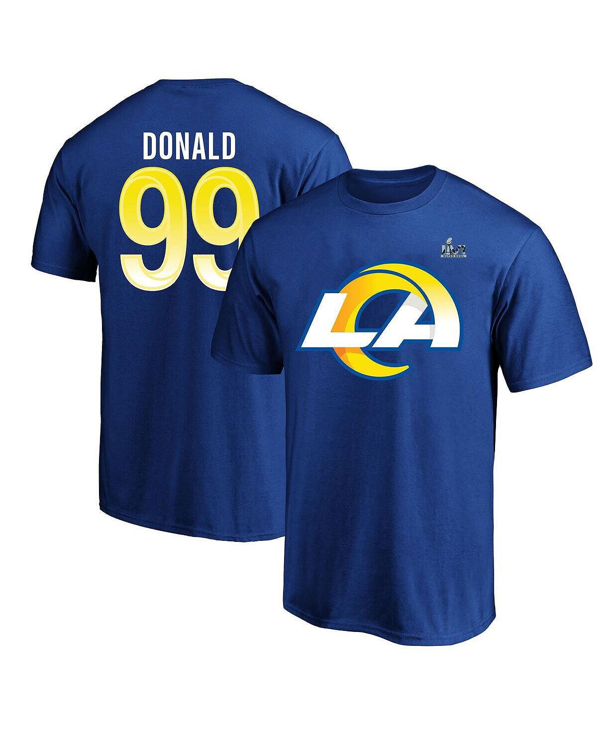 

Мужская фирменная футболка aaron donald royal los angeles rams super bowl lvi bound big tall name number Fanatics