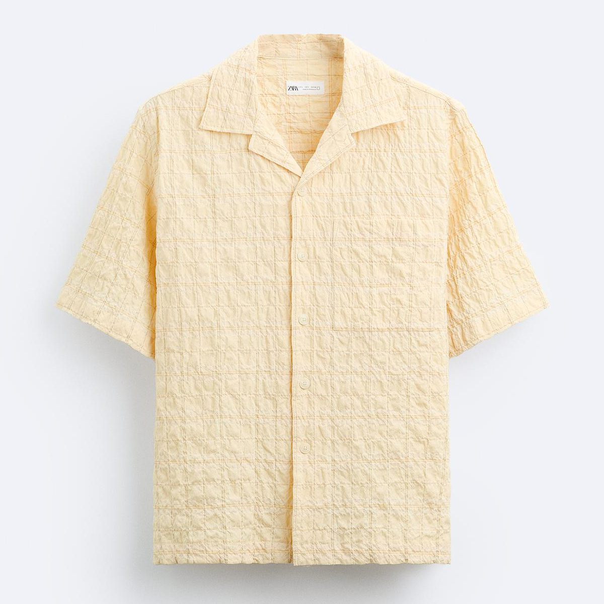 Рубашка Zara Check Seersucker, желтый