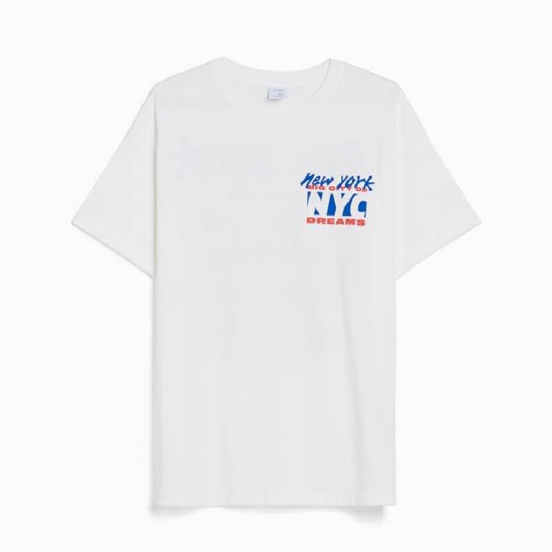 

Футболка Bershka New York Print, белый