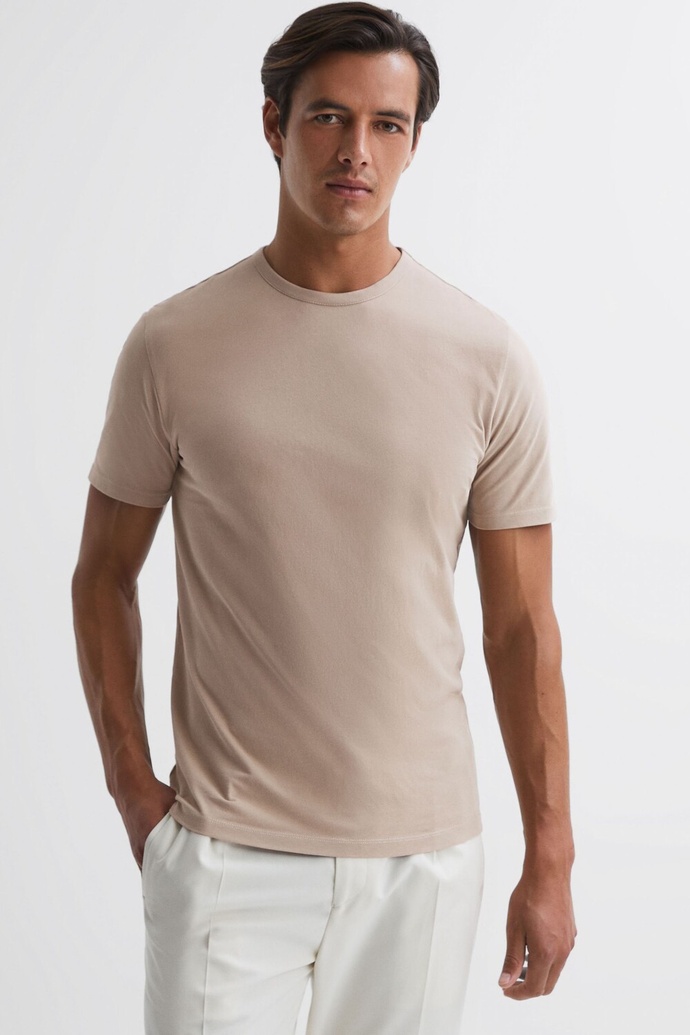 

Светлая футболка Melrose с круглым вырезом Reiss
