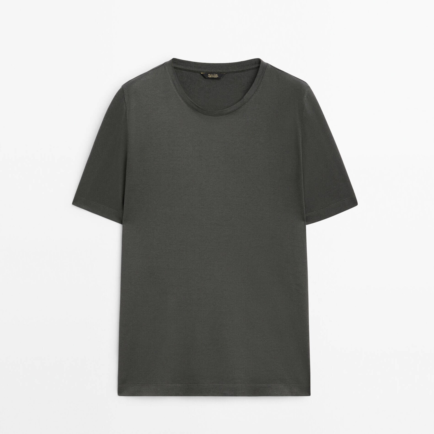 

Футболка Massimo Dutti Short Sleeve Linen And Cotton Blend, хаки