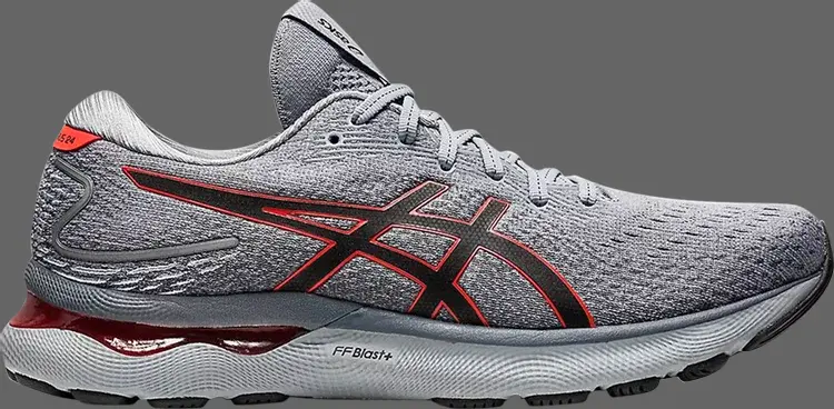 

Кроссовки gel nimbus 24 2e wide 'sheet rock cherry tomato' Asics, серый
