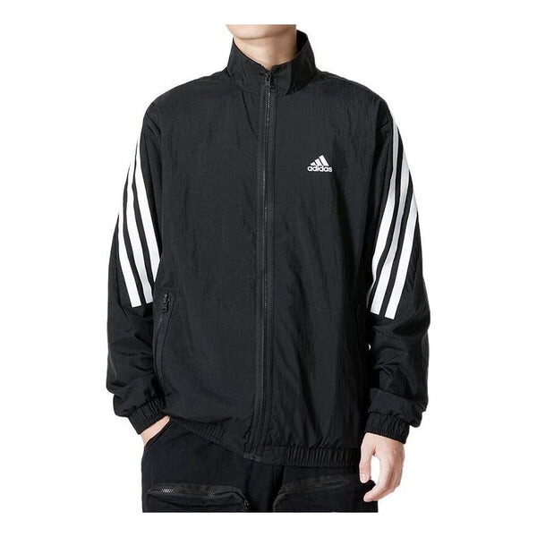 

Куртка Adidas Side Classic Logo Printing Zipper Hooded Black, Черный