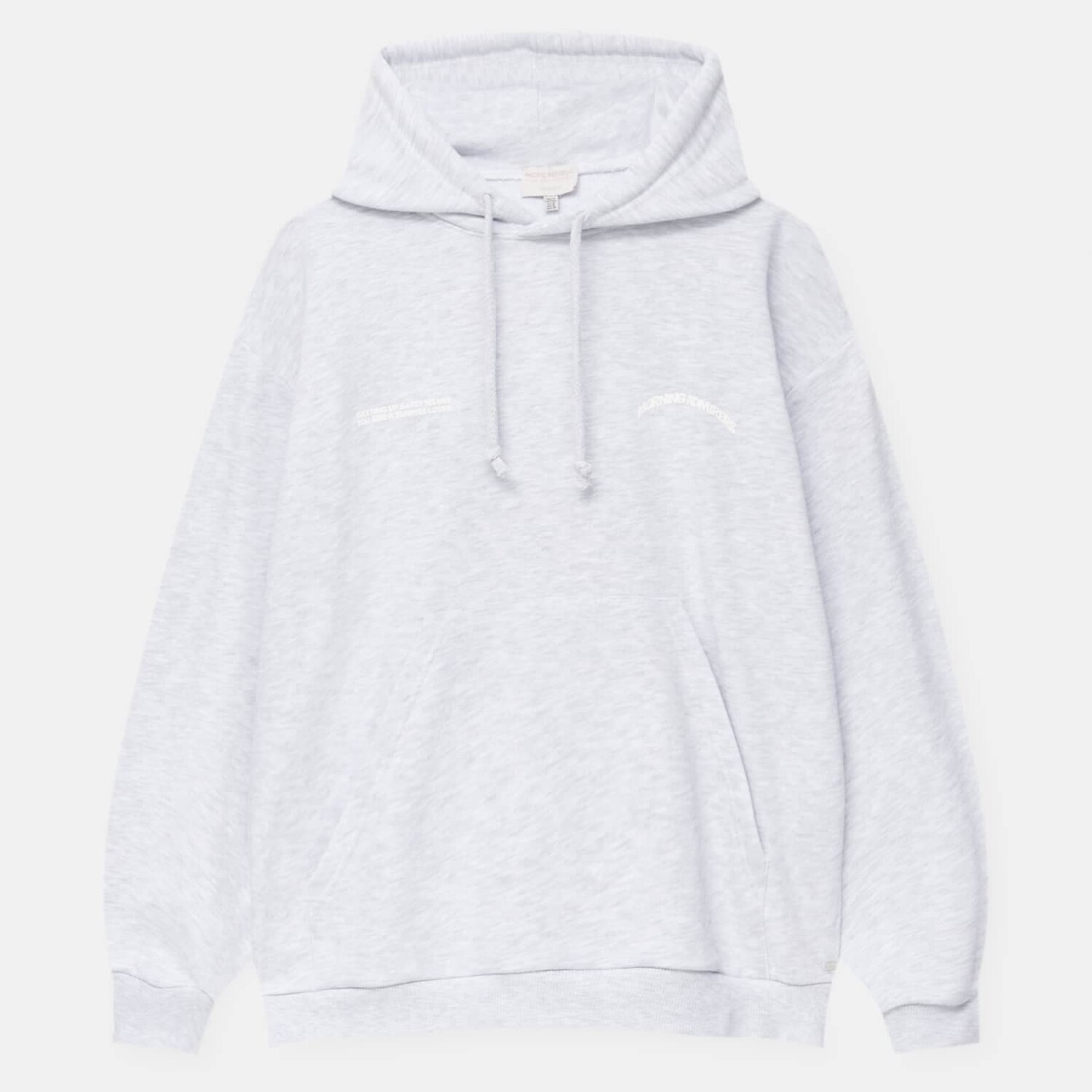 

Толстовка Pull&Bear оверсайз с принтом, светло-серый