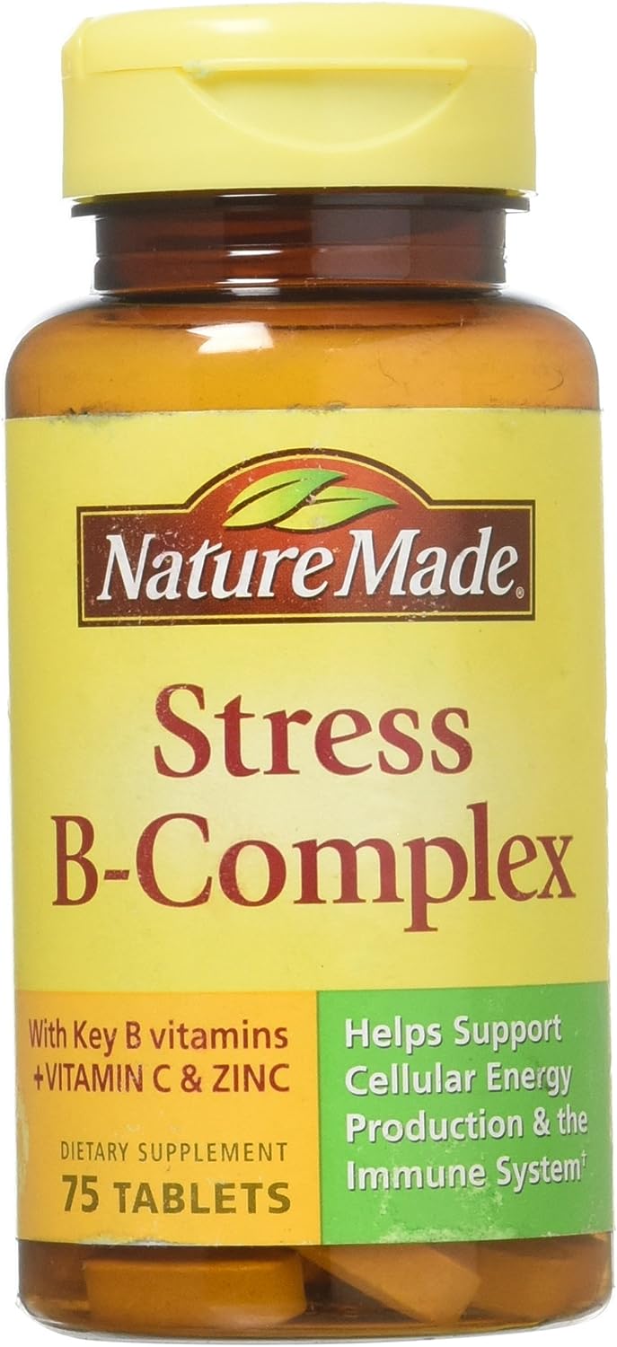 Витамины группы B Nature Made Stress B Complex, 2 упаковки по 75 таблеток nature made b комплекс с витамином c 100 капсуловидных таблеток