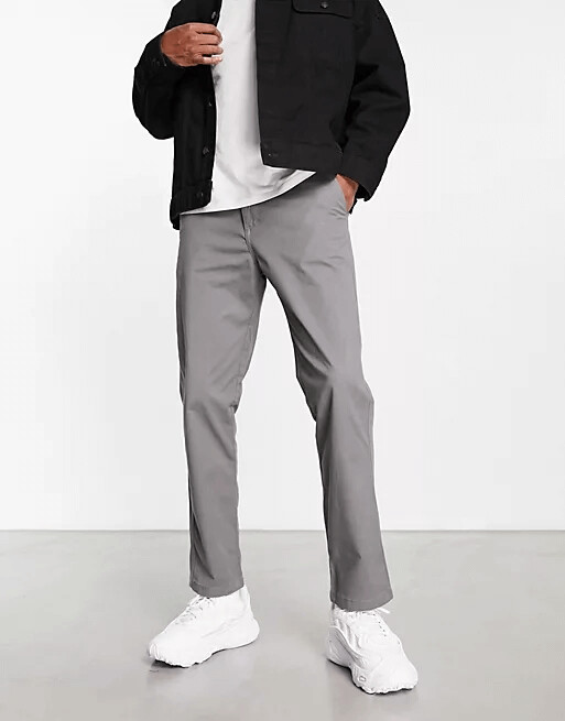 

Брюки прямого кроя Pull&Bear Chinos, серый