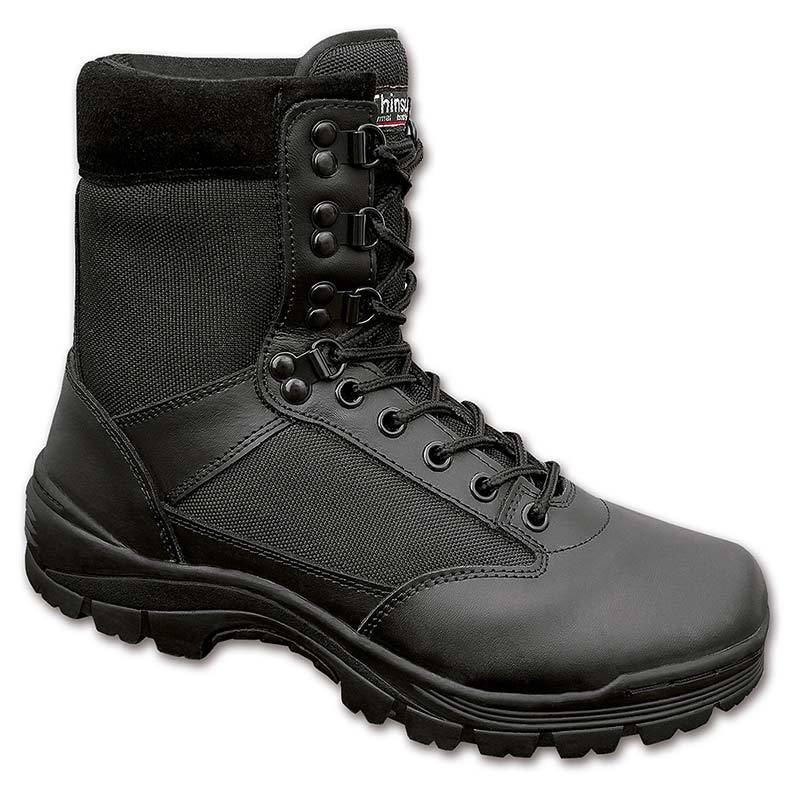 Кожаные ботинки Brandit Tactical с резиновой подошвой, черный фото