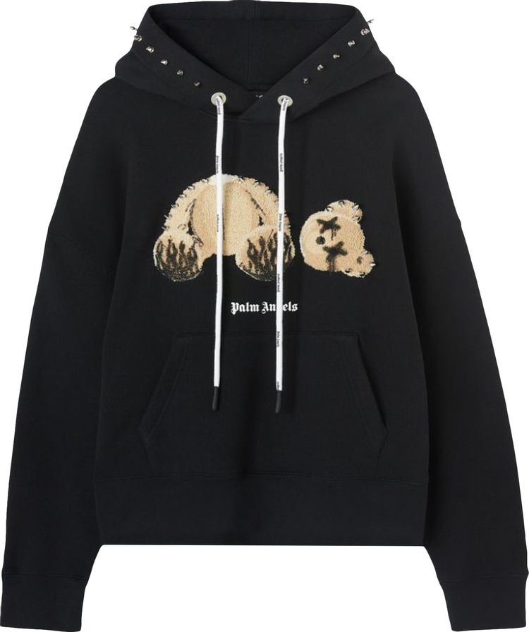 Худи Palm Angels PA Punk Bear Hoody 'Black/Brown', черный - фото