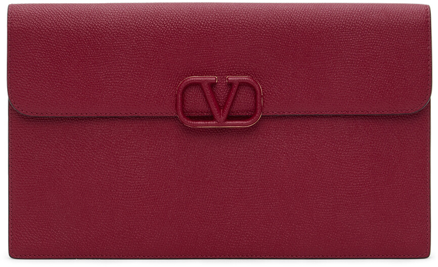 

Розовый плоский клатч с логотипом VLogo Valentino Garavani