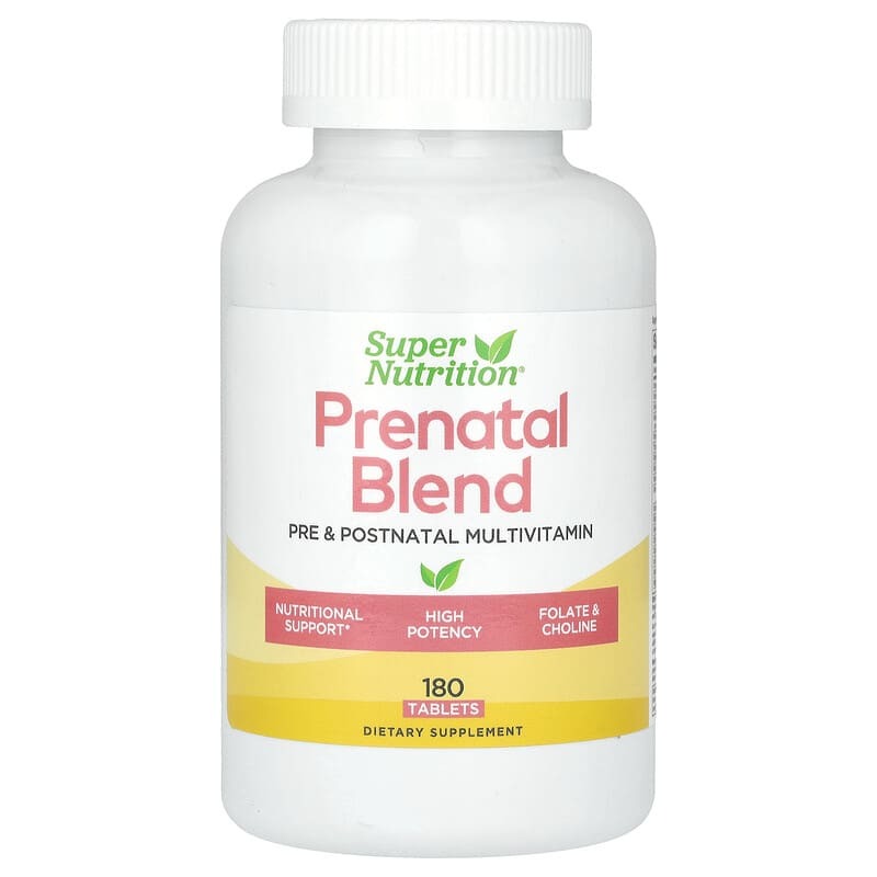 Мультивитамины Super Nutrition с фолиевой кислотой и холином, 180 таблеток doctor s finest мультивитамины для беременных с фолиевой кислотой ягоды 90 жевательных таблеток