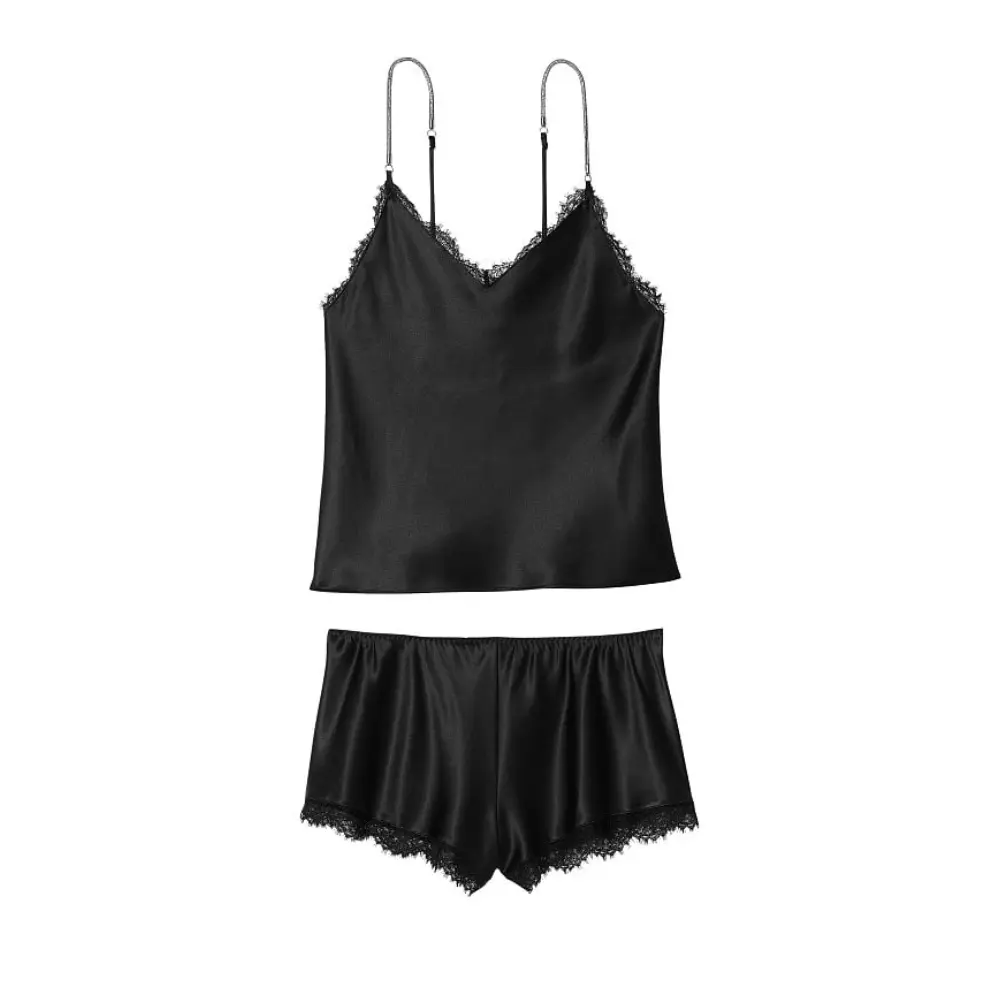 

Пижама Victorias Secret Satin Lace-Back Cami, черный